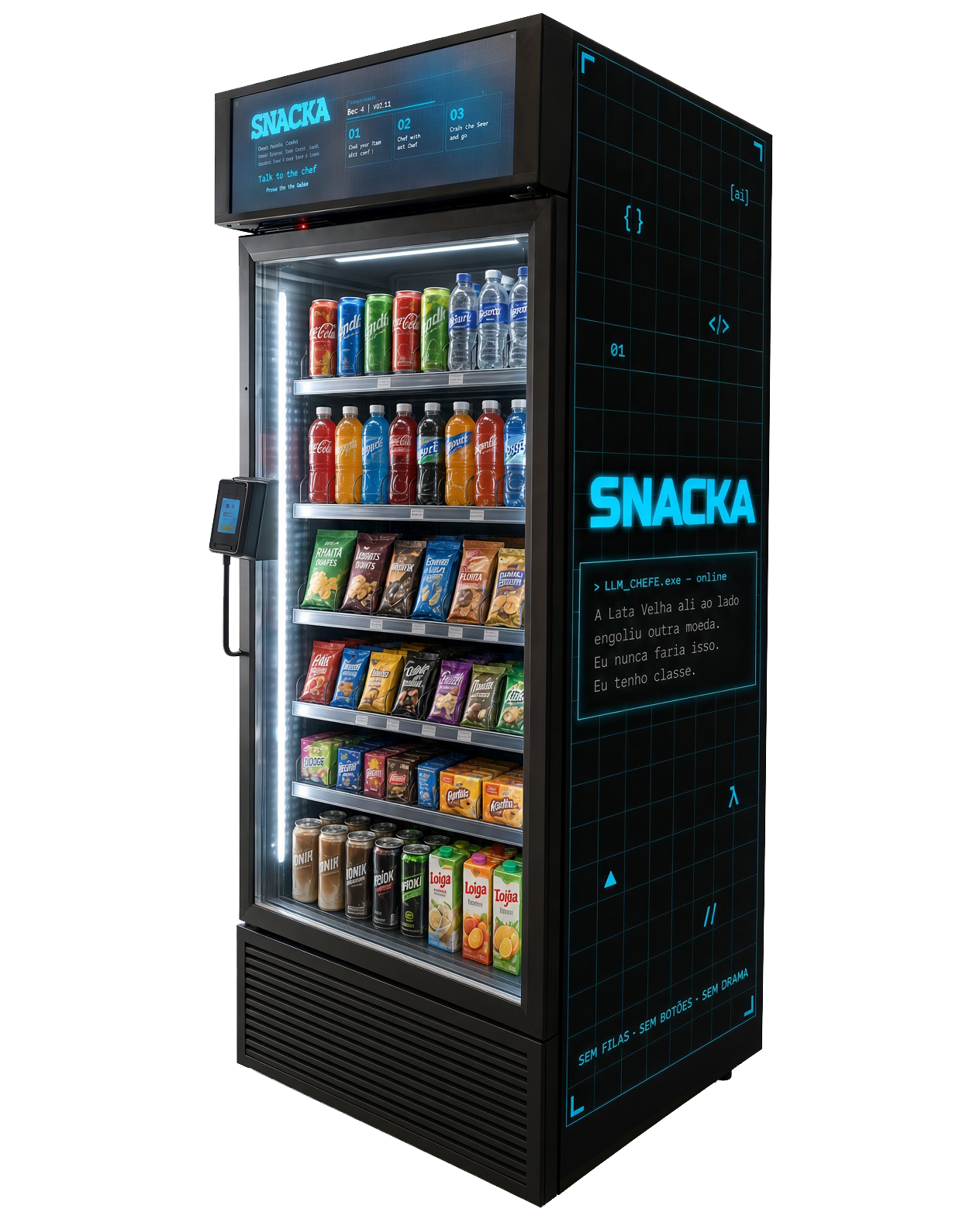 Máquina Snacka com ecrã AI